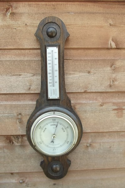 Primary image for Barometer Thermometer Oak Wall Hanging