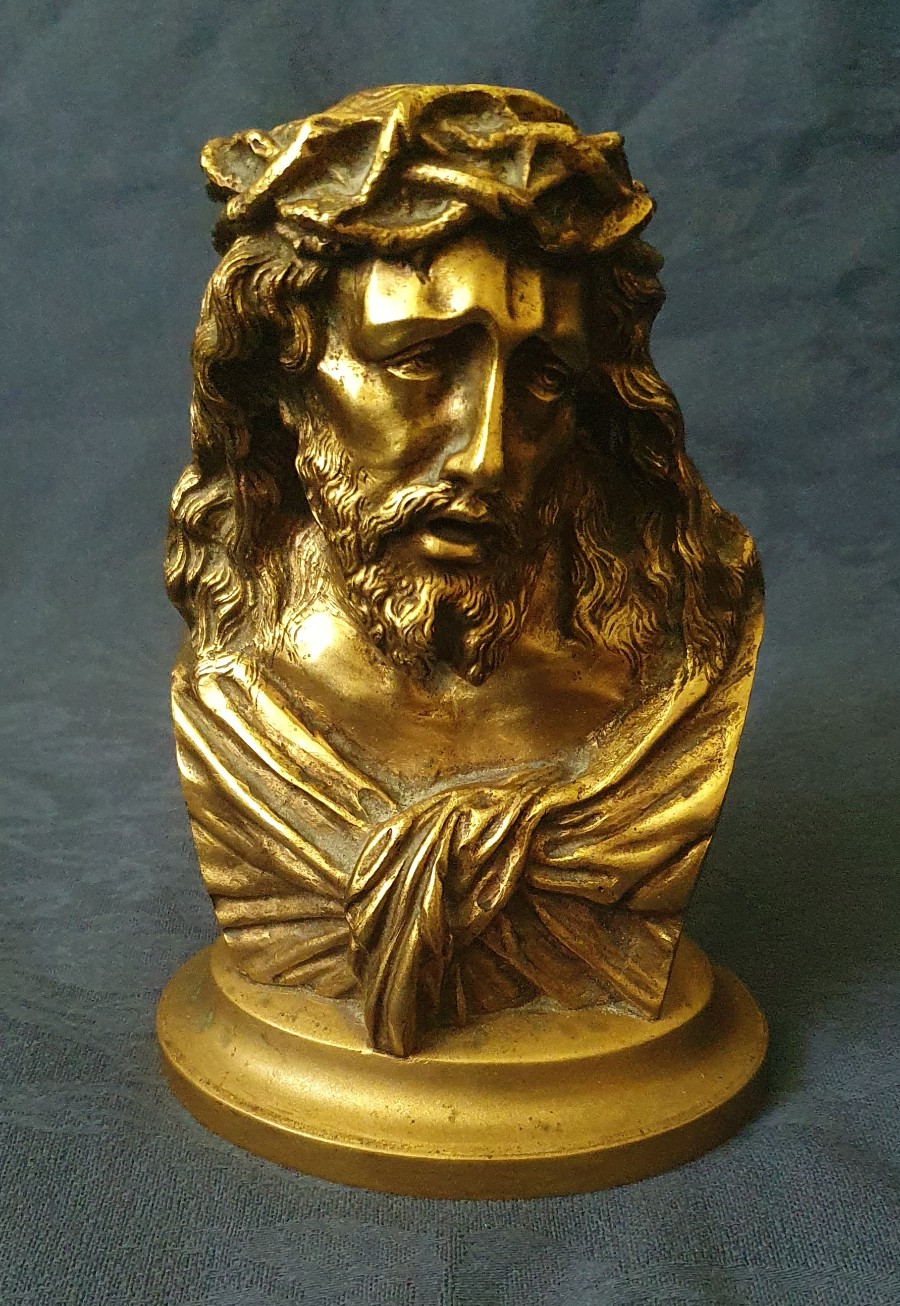 Gilded Bronze Of Christ, The Man Of Sorrows
