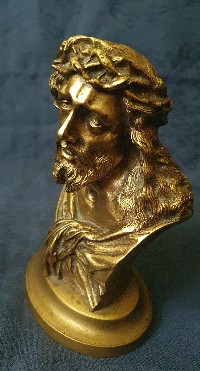 Gilded Bronze Of Christ, The Man Of Sorrows
