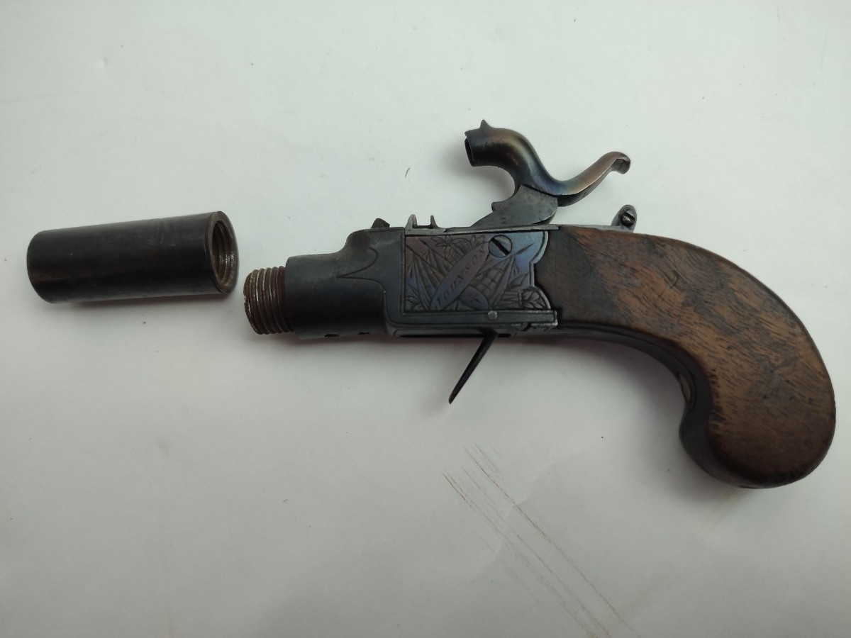 Percussion Muff Pistol by John of Newscastle.