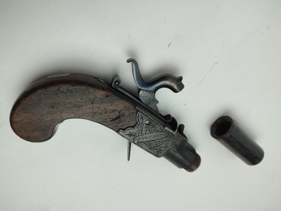 Percussion Muff Pistol by John of Newscastle.