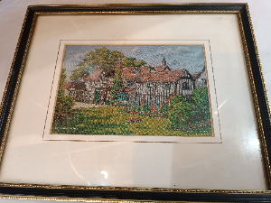 Discover our range of exquisite hand-woven silk pictures, including the stunning "House in Macclesfield 1963" piece, 30x25cm. Shop now for timeless art!