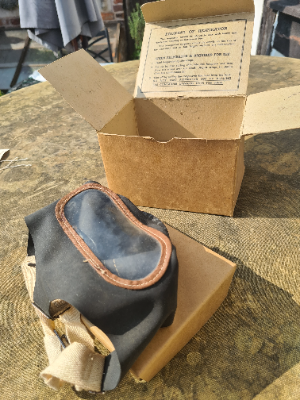 Discover our collection of vintage civilian boxed gas masks from 1939, all in flawless condition. Shop now and add a touch of history to your collection.