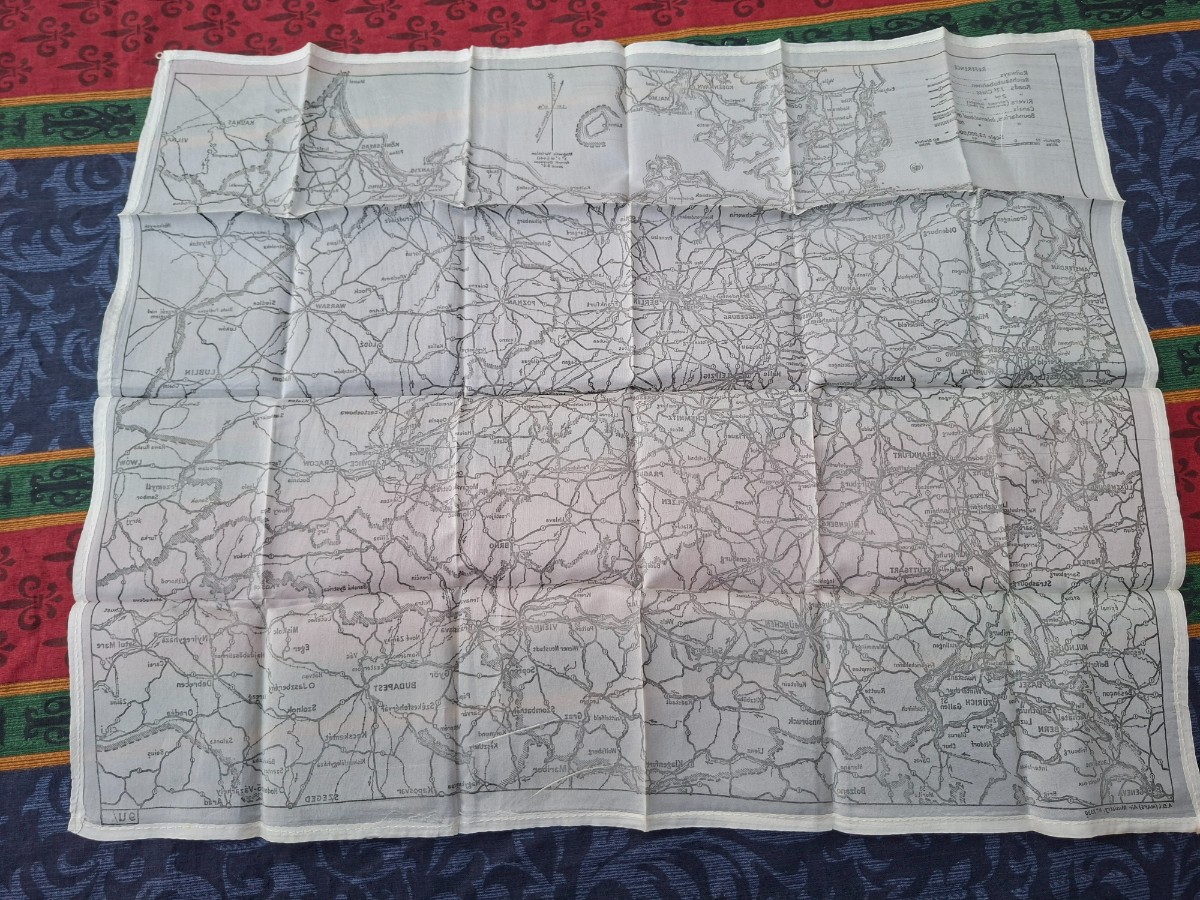 Explore our collection of WWII British silk escape maps. Detailed map of Germany and central Europe, size 47 x 37cm. Buy now!