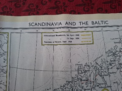 WWII British Escape & Evasion Silk Escape Map Of Scandinavia & The Baltic