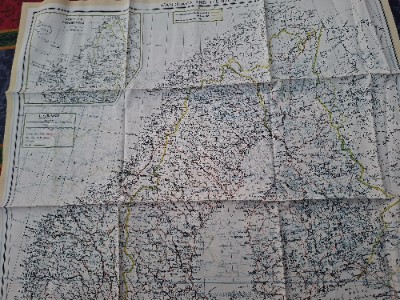 WWII British Escape & Evasion Silk Escape Map Of Scandinavia & The Baltic