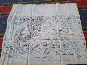 WWII British Escape & Evasion Silk Escape Map Of Scandinavia & The Baltic