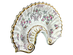 Circa 19th Century Porcelain Shell Form Shaving Bowl