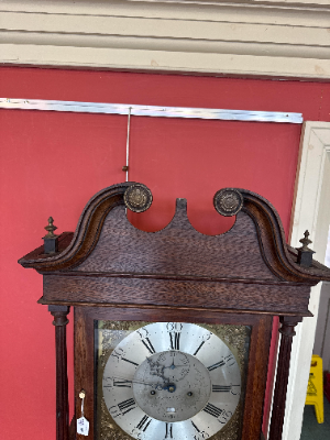 A George III Oak And Mahogany Longcase Clock
