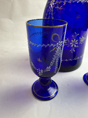 Late Victorian Bohemian Decanter And Glasses