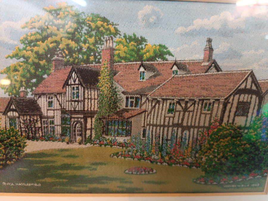 Discover our range of exquisite hand-woven silk pictures, including the stunning "House in Macclesfield 1963" piece, 30x25cm. Shop now for timeless art!