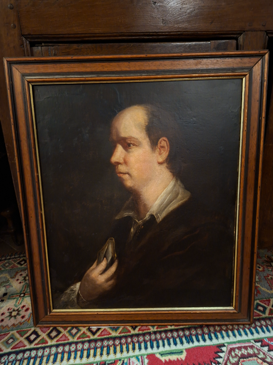 Discover our beautifully restored 18th-century painting of Oliver Goldsmith. See the quality and craftsmanship in every detail. Shop now for unique historical pieces.