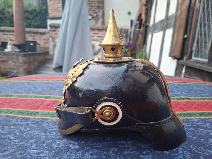 Discover our range of Prussian Grenadier Pickelhaubes, post-1897, perfect for history enthusiasts. Our helmets feature FWR monograms, brass details, and authentic cocoardes. Shop now!
