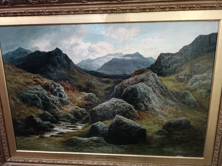 Mountain Scene In Scotland,19th Century Oil Painting By William Beattie