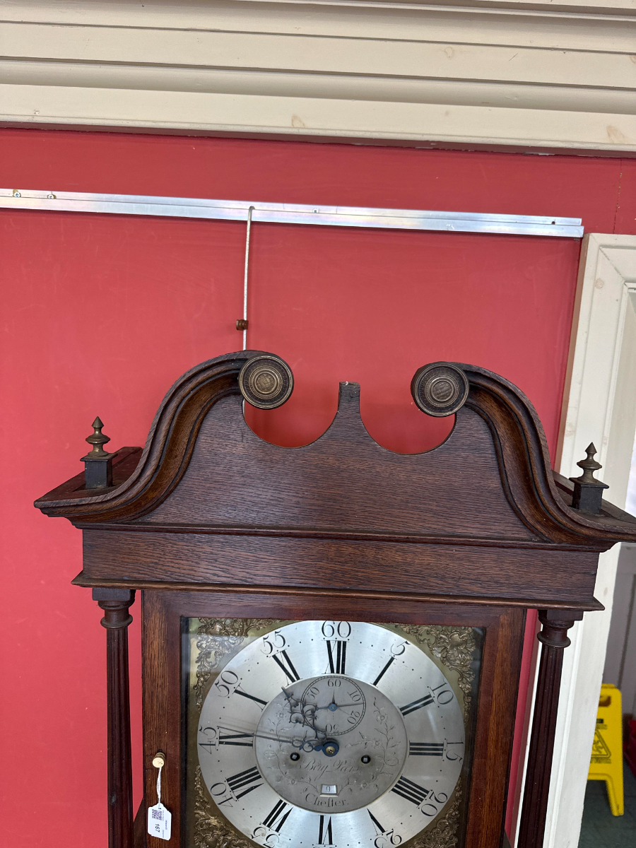 A George III Oak And Mahogany Longcase Clock