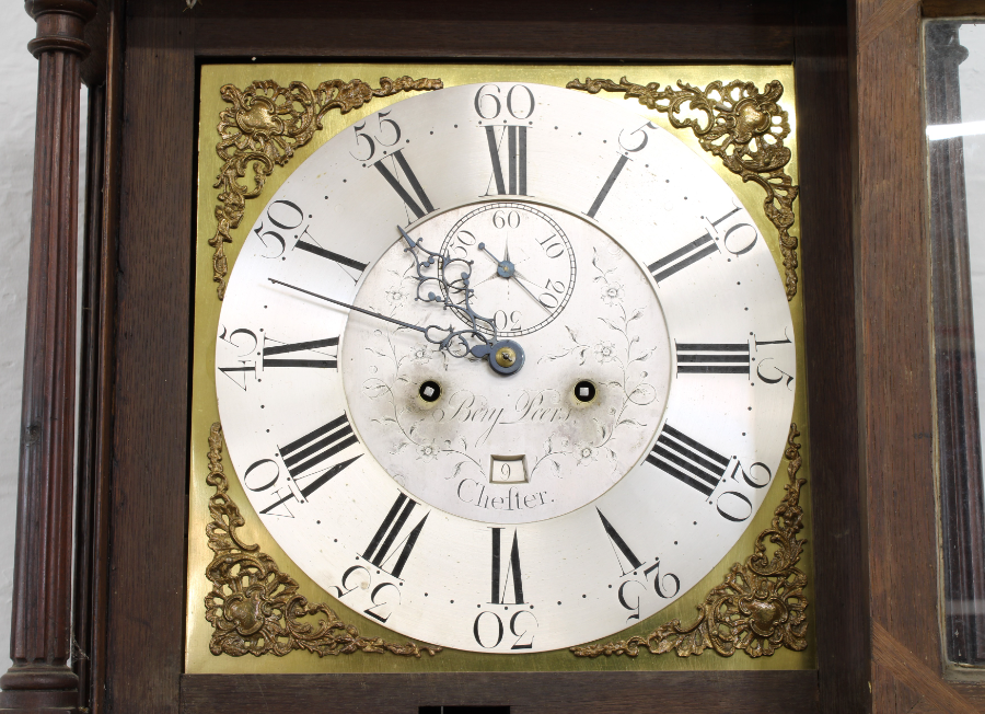 A George III Oak And Mahogany Longcase Clock