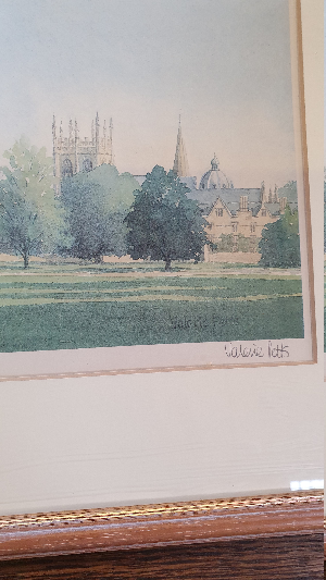 Discover limited edition Chromolithograph by renowned artist Valerie Petts. Explore the beauty of New College, Oxford in print 177/850. Order now for a signed, framed masterpiece!