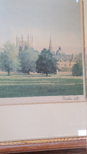 Discover limited edition Chromolithograph by renowned artist Valerie Petts. Explore the beauty of New College, Oxford in print 177/850. Order now for a signed, framed masterpiece!