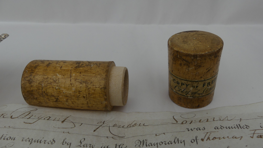 Victorian Freedom Of The City Of London Pass In Wooden Container