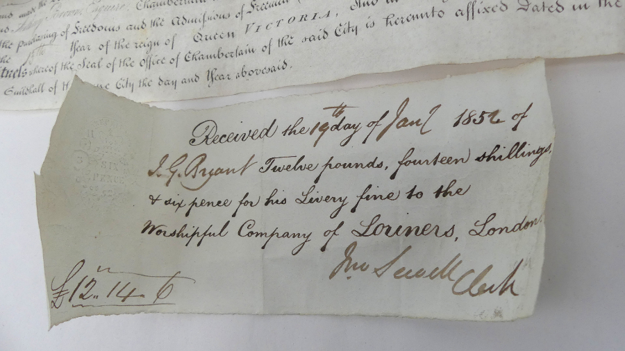 Victorian Freedom Of The City Of London Pass In Wooden Container