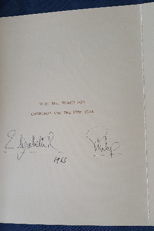 Boost your Royal Memorabilia collection with our historic 1963 Christmas Card signed by Queen Elizabeth II and Duke, Philip. Don't miss out on owning this rare piece. Act now!