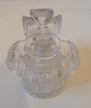 Glass Crown Scent Bottle, Rare