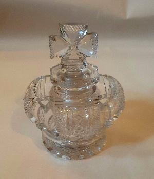 Glass Crown Scent Bottle, Rare