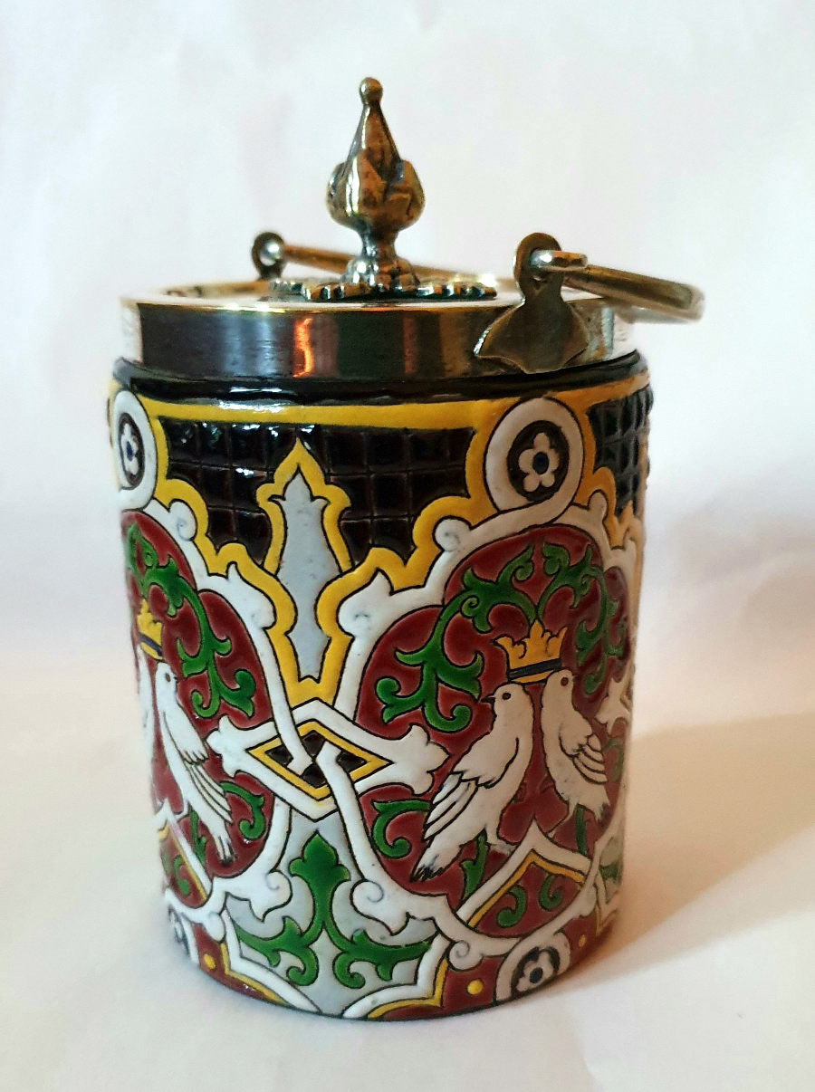 Longwy Ware Covered Pot