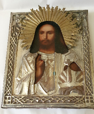 Christian Icon, Christ Pantocrator, 19th Century