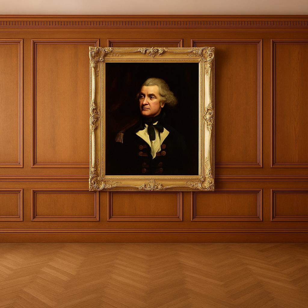 Object:
A pair of late 18th/early 19th century portraits depict Colonel James Henderson and, reputedly, his wife Eliza Piercy Henderson, traditionally described as “The Beauty of Bath.” The works are oil on canvas and measure 75 x 62 cm (29½ x 24½ in).

The male portrait is believed to be a period copy of the original likeness exhibited at the Royal Academy, possibly made for one of Henderson’s other estates. The female portrait is thought to represent Eliza Piercy - and may have been painted after Henderson’s death, as she was approximately forty years his junior.

Biography:
Colonel James Henderson was born circa 1740–1741. According to surviving accounts, he was sent to Jamaica as a boy to live with relatives. He later acquired substantial interests in the island’s sugar economy and became associated with plantation ownership. He is also linked with the development of Port Henderson on the south coast, later used as a port serving Spanish Town.

During wartime, later sources report that Henderson received authority to raise a regiment and equip a vessel named Royal George for service in the Caribbean. By 1790 he had settled at Foswell Bank near Auchterarder. Contemporary records note that he was granted the freedom of Stirling and Dunfermline. To commemorate this honour, a portrait by John Opie was presented to him and later exhibited at the Royal Academy in 1790 (catalogue no. 210). The original has been recorded in a private collection in Suffolk.

Henderson married Eliza Piercy Henderson, reputedly celebrated for her beauty. The couple had three known children: John Piercy Henderson, Eliza Piercy Henderson, and Arabella Hamilton Henderson. Henderson died in 1811 and is recorded as being buried in Auchterarder Cemetery. According to University College London, his estate included several Jamaican plantations and pens. One such property, Goshen Pen, was recorded as holding 144 enslaved people.

Following Henderson’s death, his son John Piercy Henderson inherited family interests connected to the Jamaican estates. These holdings continued through the era of British emancipation in the 1830s, with estate management commonly carried out through attorneys and agents in Jamaica on behalf of absentee proprietors.