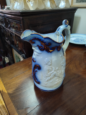 Discover our selection of Staffordshire moulded mask jugs from the 1830s-40s. Despite minor wear, this 8-inch-tall piece maintains its charm. Shop now!