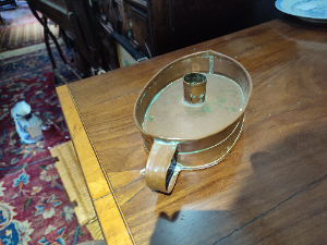 Early 19th Copper Candle Holder.