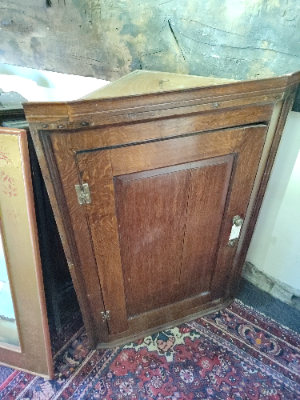 Victorian Oak Corner Cupboard.