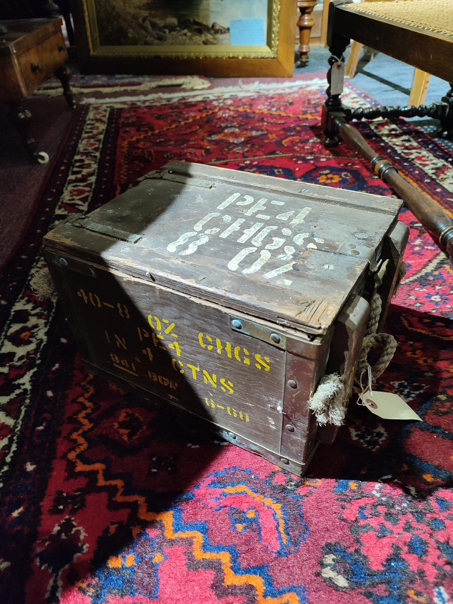 Explore our collection of vintage ammunition boxes! Circa mid 20th century, dimensions 36x24x22 cm. Buy now for history enthusiasts!