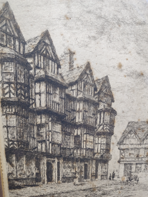 Etching of Shrewsbury.