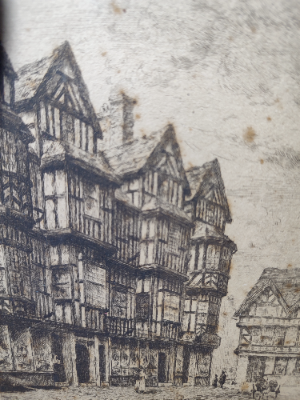 Etching of Shrewsbury.