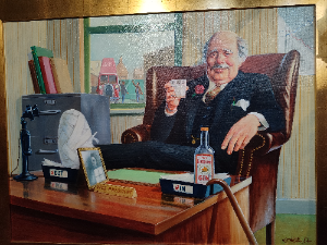 Large Vice Presidents Ruin, Original Oil On Canvas Painting Signed By Keith English