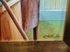 Large Vice Presidents Ruin, Original Oil On Canvas Painting Signed By Keith English