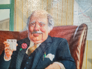 Large Vice Presidents Ruin, Original Oil On Canvas Painting Signed By Keith English