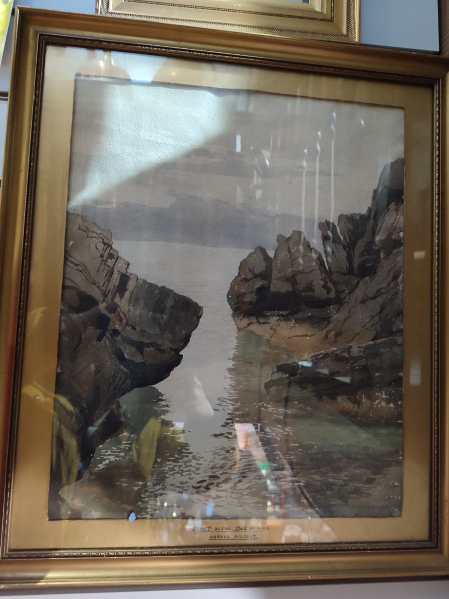 Discover unique Isle of Man watercolour scenes by Harold Gilbert. Explore and buy these exquisite paintings, measuring 22x19 inches. Act now!