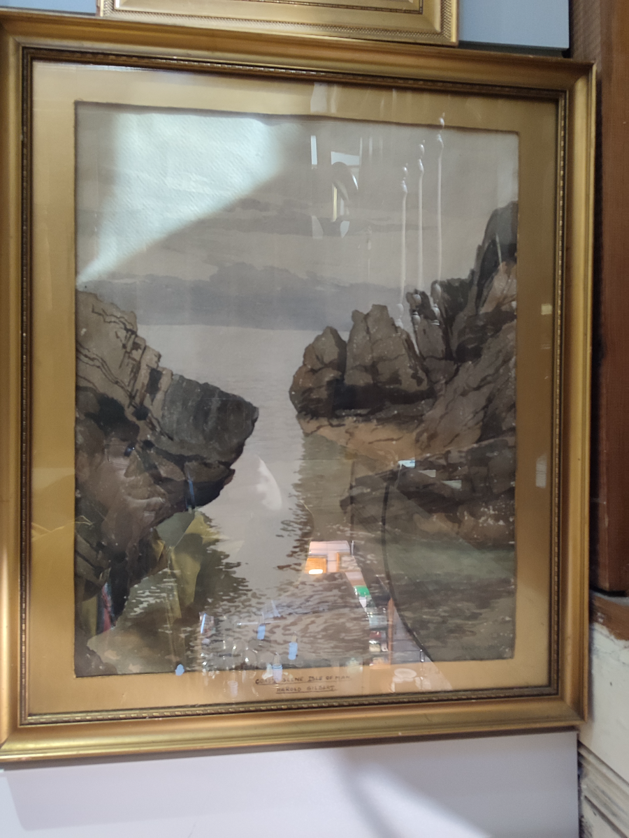 Discover unique Isle of Man watercolour scenes by Harold Gilbert. Explore and buy these exquisite paintings, measuring 22x19 inches. Act now!