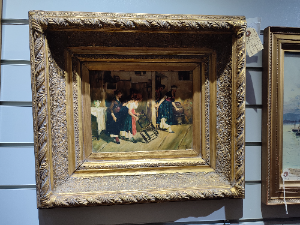 Discover a 19th-century oil on board painting by Ernst Muller. Explore this signed and framed masterpiece, measuring 50 x 45 cm. Buy now!