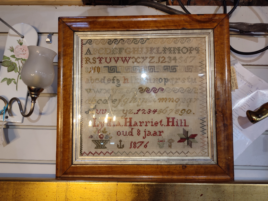 Discover antique textiles at our online store! Get inspired by Lydia Harriet Hill's exquisite textile sample from 1876. Shop now & explore more.