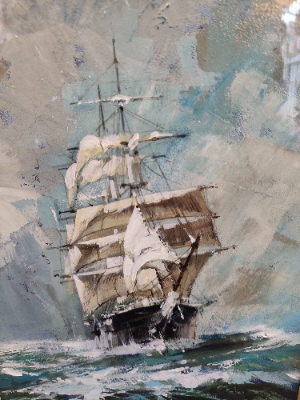 Ship Sailing in Stormy Seas.