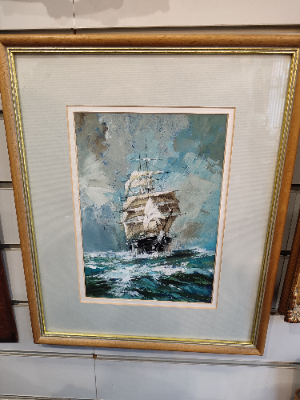 Dive into the captivating world of marine art with our Ship Sailing in Stormy Seas oil painting. Get to own a piece of timeless beauty. Order now!