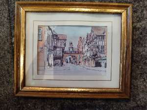Explore our captivating 20th-century miniature print of East Gate Chester, perfect for art enthusiasts. Shop now and elevate your space with this unique vintage piece!