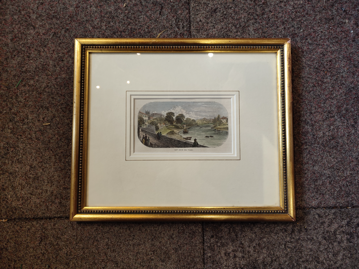 Victorian Print Of Chester City Walls.