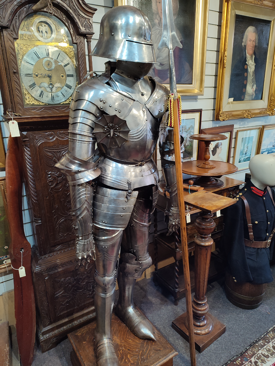 Victorian / Edwardian Gothic Plate Armour With Polearm.