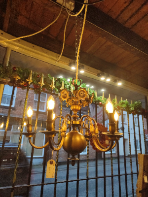 Explore our collection of 20th Century six-branch electrical brass chandeliers. Impressive designs, easy installation. Shop now to light up your home elegantly!