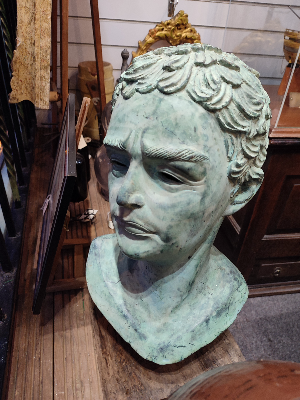 Bronze Head On Wooden Base